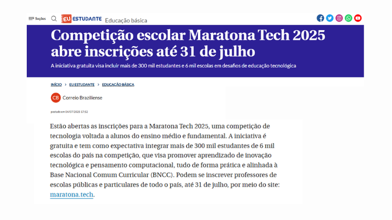 Matéria no Correio